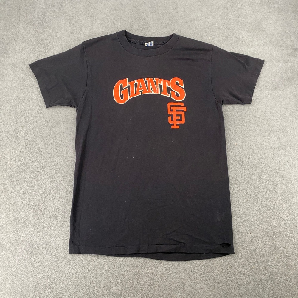 Vintage Champion San Francisco Giants Shirt Black 80s MLB Single Stitch Large